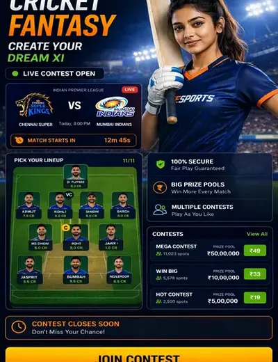 Come (Come Com) fantasy cricket & matchday visual 3